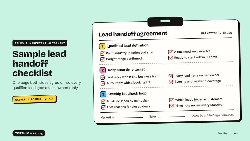 Sample lead handoff checklist